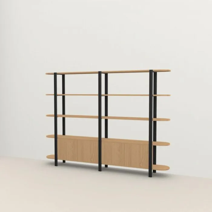 Studio HENK Oblique Cabinet OB-5L zwart frame-250 cm (3 frames)-Hardwax oil light Betrouwbaar