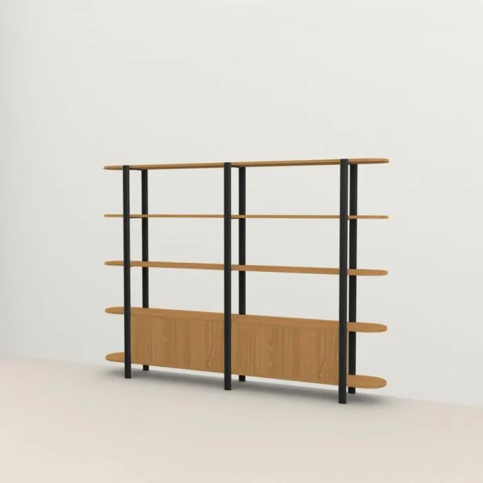 Studio HENK Oblique Cabinet OB-5L zwart frame-250 cm (3 frames)-Hardwax oil natural Koop Vandaag