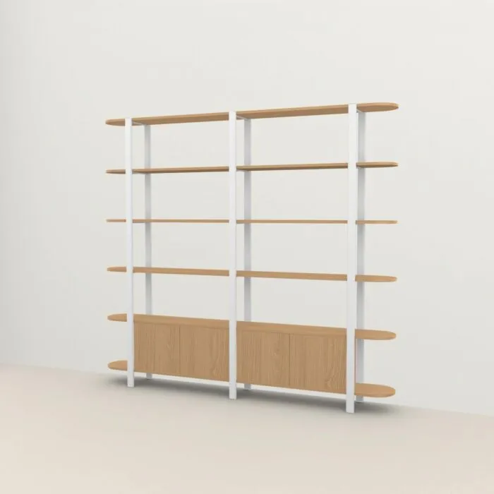 Beste Prijs Studio HENK Oblique Cabinet OB-6L wit frame-250 cm (3 frames)-Hardwax oil light