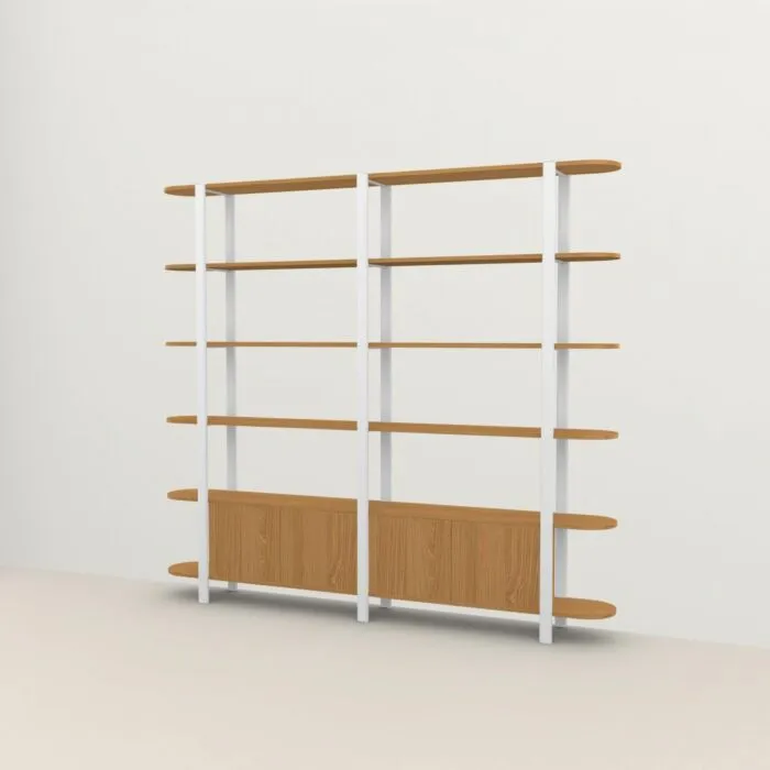Goedkoop Studio HENK Oblique Cabinet OB-6L wit frame-250 cm (3 frames)-Hardwax oil natural