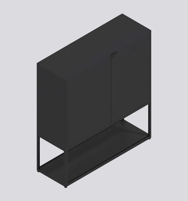 HAY New Order Comb. 201 kast-Charcoal-Met muurbeveiligingsbeugel Seizoensaanbieding