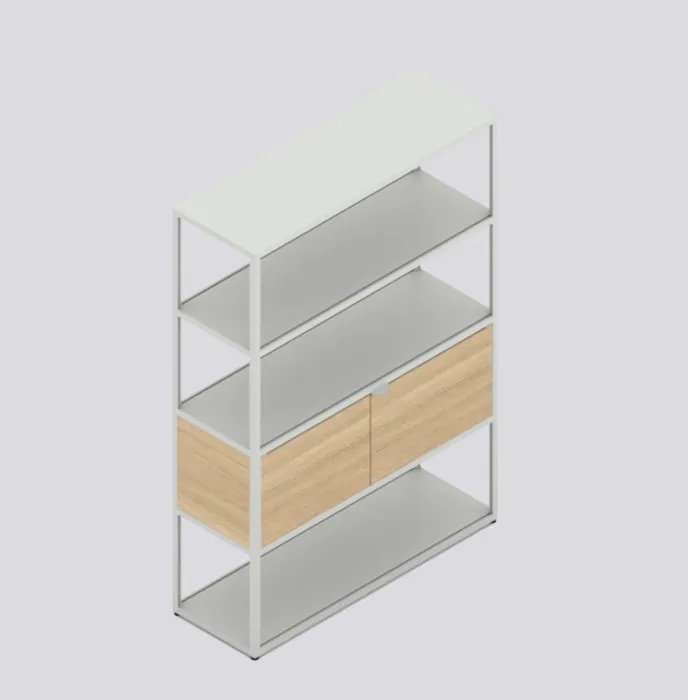 Gratis Retour HAY New Order Comb. 401 kast -Light grey-Met muurbeveiligingsbeugel