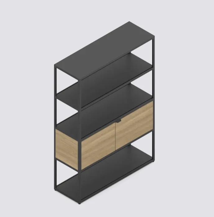 Must-Have HAY New Order Comb. 401 kast -Charcoal-Met vloerveiligheidsbeugel