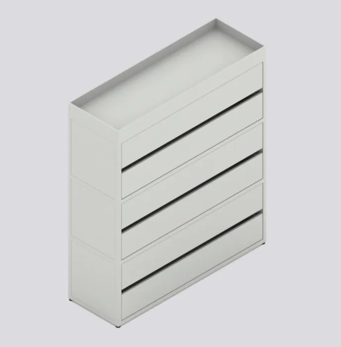 Flitsaanbieding HAY New Order Comb. 302 kast-Light grey-Met muurbeveiligingsbeugel