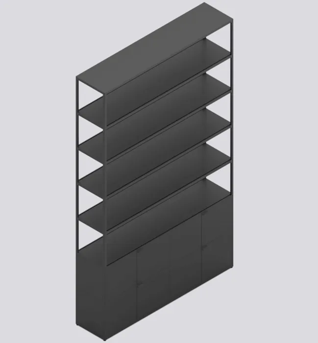 HAY New Order Comb. 702 kast-Charcoal-Met vloerveiligheidsbeugel Direct Beschikbaar