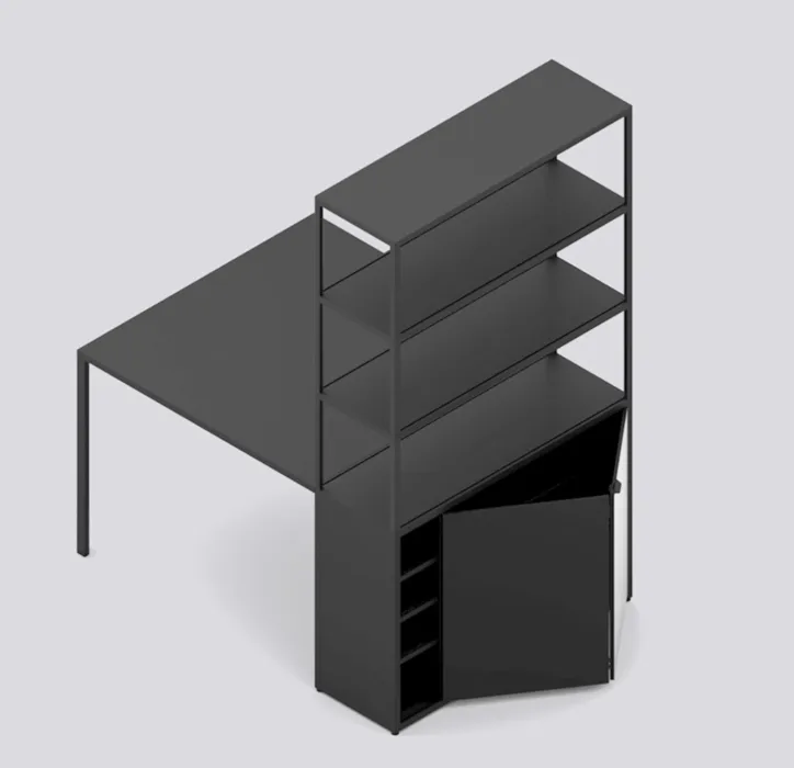 Favoriet HAY New Order Comb. 401 kast + tafel -Charcoal-Met muurbeveiligingsbeugel