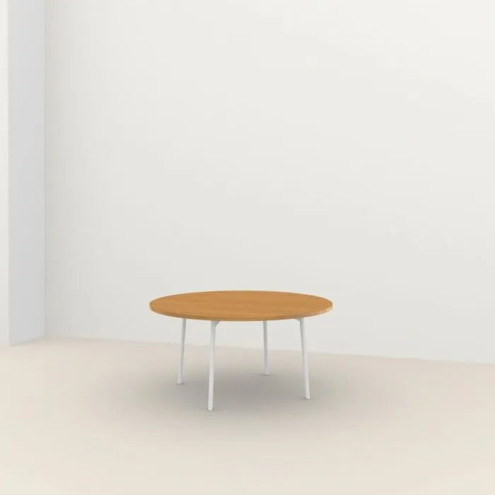 Hete Deal Studio HENK Flyta Quadpod tafel wit frame 4 cm-∅ 150 cm-Hardwax oil natural