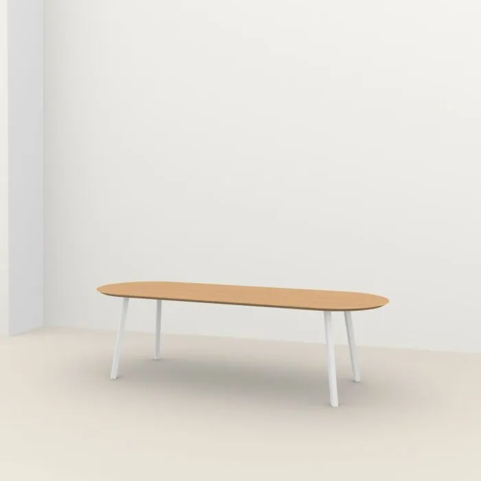 Nieuw Studio HENK New Classic Flat Oval tafel wit frame 3 cm-220x90 cm-Hardwax oil light