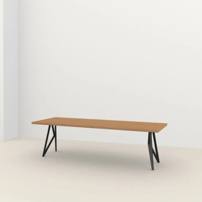 Beperkte Voorraad Studio HENK Butterfly Outdoor tafel Iroko zwart frame-160x90 cm