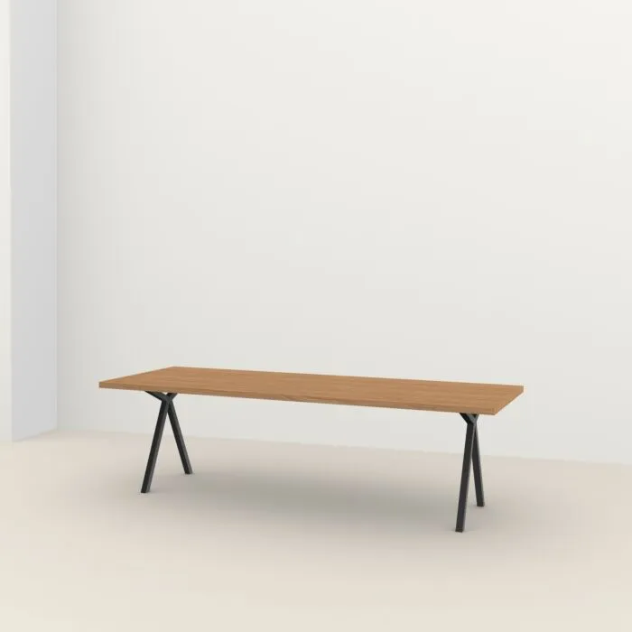 Nieuw Studio HENK Slim X-type Outdoor tafel Iroko zwart frame-160x91 cm