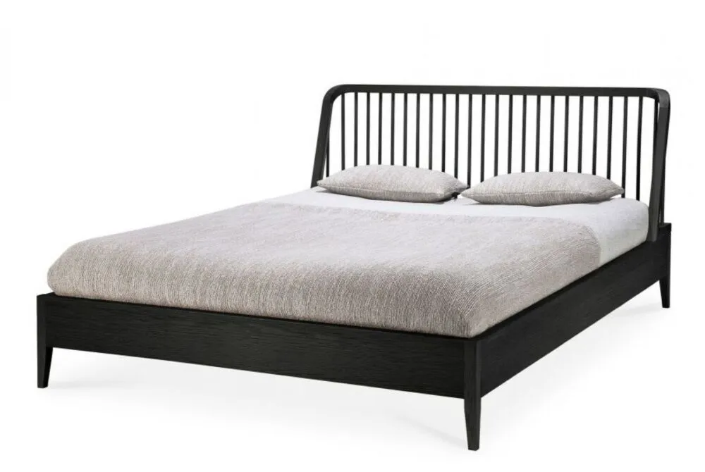 Ethnicraft Oak Spindle Black bed-180x200 cm Finale Uitverkoop
