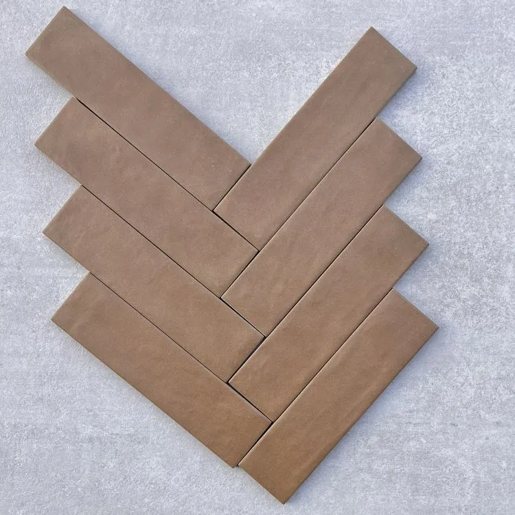 Laatste Kans Durbuy keramische visgraat bruine wand- en vloertegel 6,2 x 23,5 cm per 0,58 m2