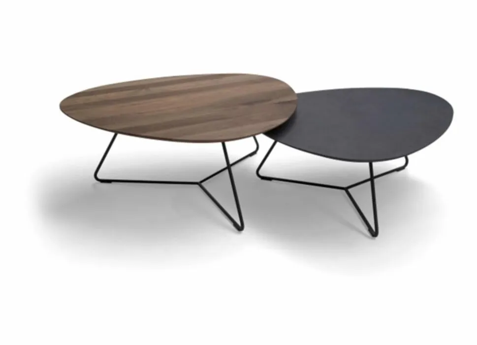 Bree's New World Twinny salontafelset-Massief noten/HPLnero Lage Kosten