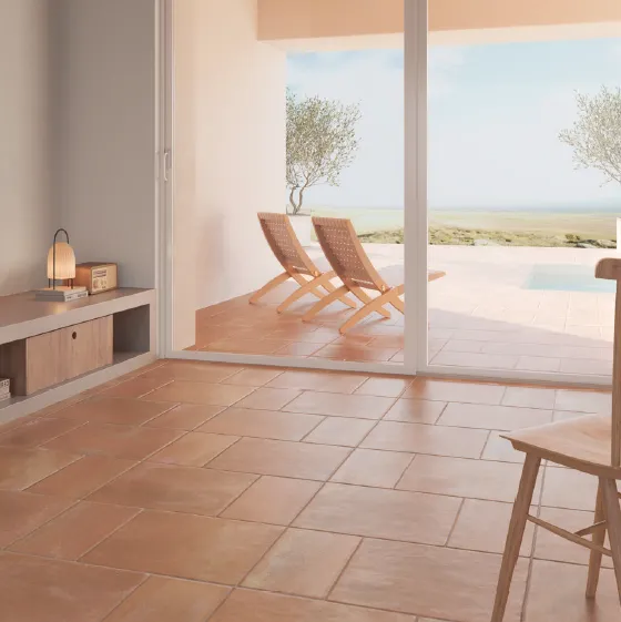 Fire antislip tegel terracotta look cotto mat 44 x 44 cm per 0,77m2 Flitsaanbieding