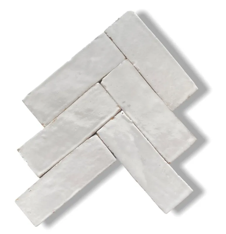 Snelle Levering Geglazuurde visgraat Marokkaanse Bejmat witte tegel 5 x 15 cm per 0,8 m2