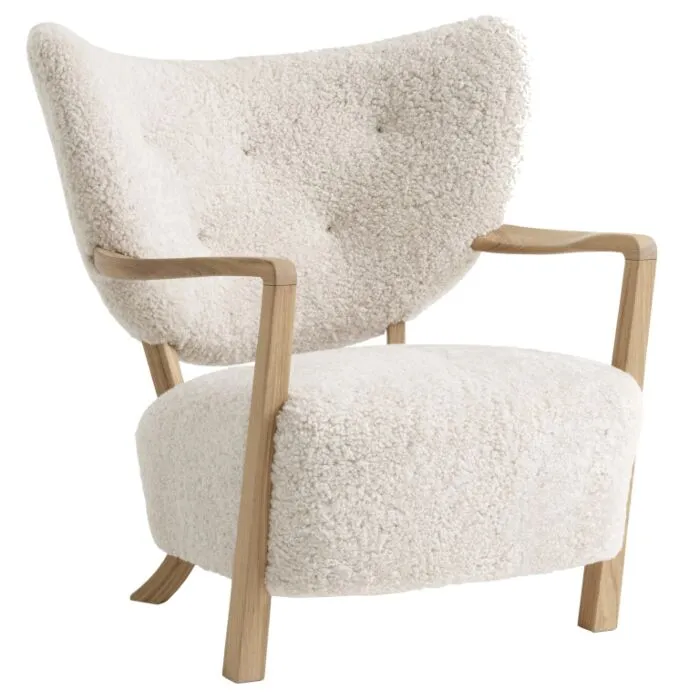 &tradition Wulff ATD2 oiled oak fauteuil-Sheepskin 17mm, Moonlight Hoge Kwaliteit