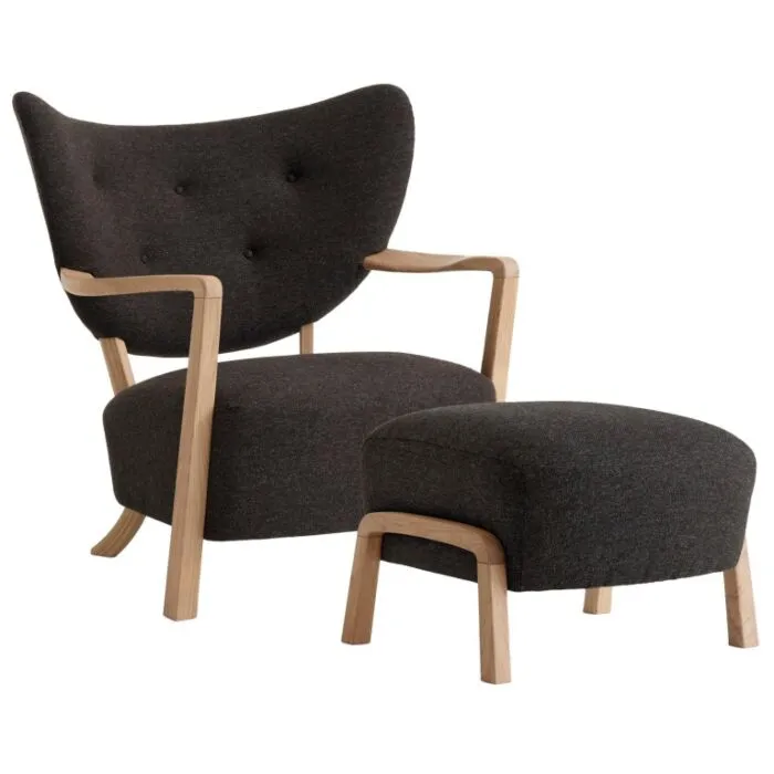 Finale Uitverkoop &tradition Wulff fauteuil + poef oiled oak-Hallingdal 376