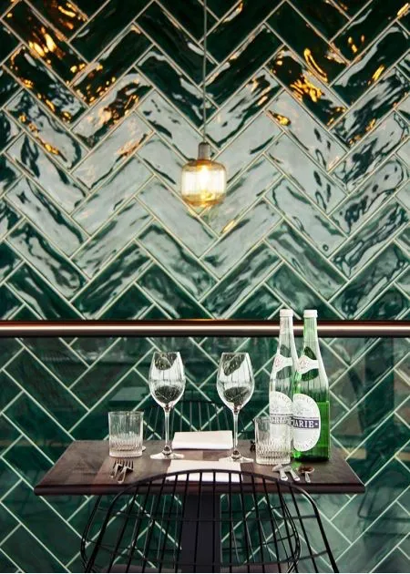 Half tile donkergroen victorian green 7,5 x 30 cm visgraat Fabrieksprijs