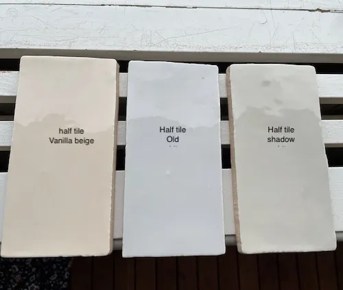 Half Tile Old white off white gebroken wit glanzende wandtegel 7,5 x 15 cm per m2 Premium