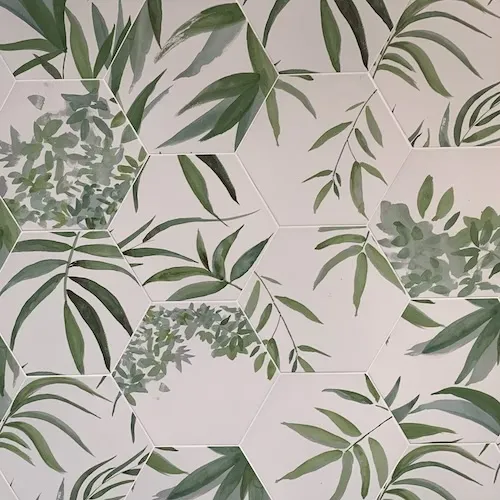 Goedkoop Hexagon behanglook groen Riet 28,5 x 33 cm per m2