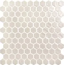 Speciale Aanbieding hexagon gebroken wit mat wand- & vloermozaïek 2,7 x 3 cm op matje per m2