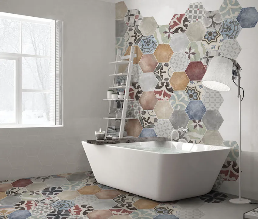 Hexagon Mexican mix keramisch wand- en vloertegel 23 x 27 cm per 0,75 m2 Populair