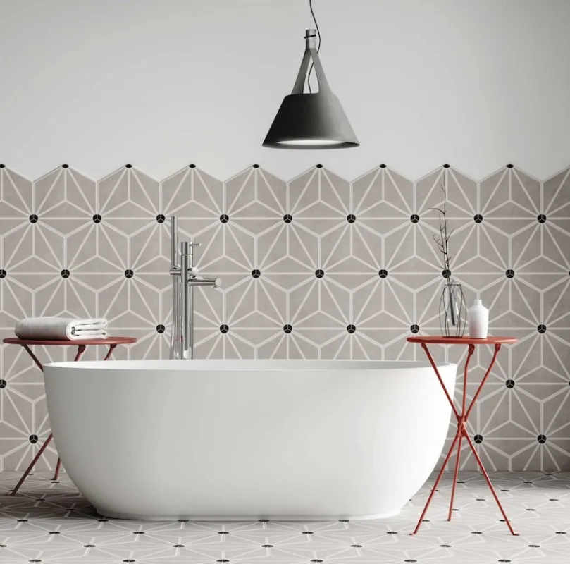 Hexagon Star point grey tegel 28,5 x 33 cm per m2 Alleen Vandaag