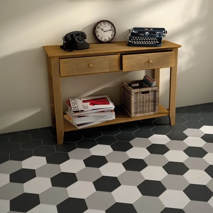 Aanbieding Hexagon taupe grijze mat wand- en vloertegel 17,5 x 20 cm per 0,7 m2