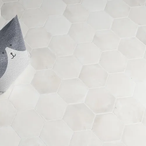 Hexagon Terracotta look tegel off white mat 14 x 16 cm per 0,44 m2 Speciale Aanbieding