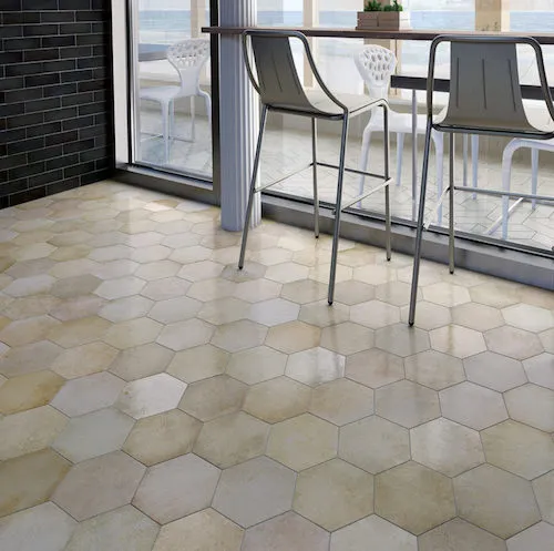 Laatste Versie Hexagonaal London mat beige wand- en vloertegel 17,5 x 20 cm per 0,7 m2