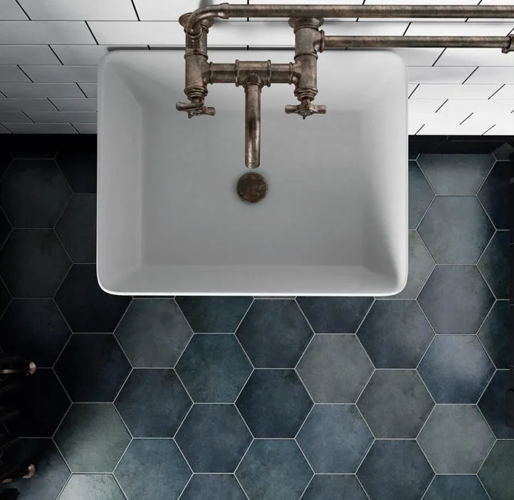 Bestseller Hexagonaal London mat blauw wand- en vloertegel 17,5 x 20 cm per 0,7 m2