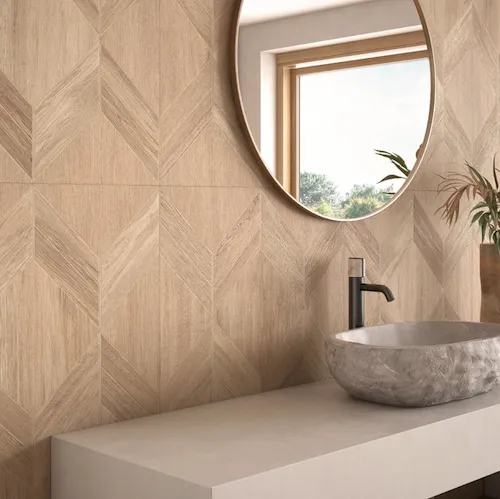 Houtlook decortegel naturel 59,5 x 119,2 cm per 1,42 m2 Merkproduct