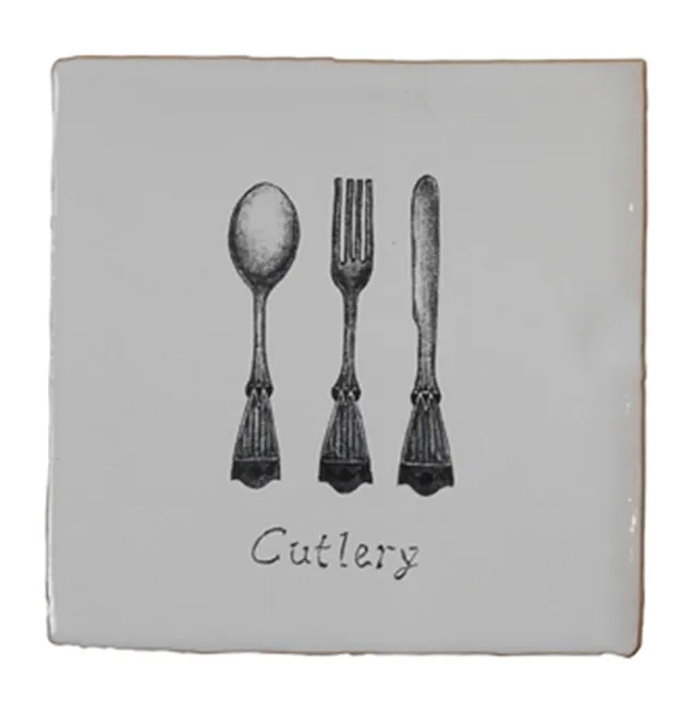 Keuken tegeltableau Cutlery bestek op 1 tegel Betrouwbaar