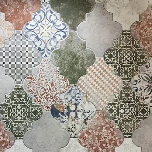 Bestel Nu Lantaarntegel decor patchwork matte vloer-en wandtegel 4 op 1 tegel 45 x 45 cm per 1,25 m2