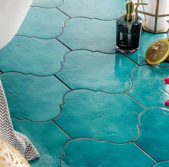 Lantaarntegel glanzend turquoise vloer-en wandtegel 26,5 x 20,5 cm per 0,98 m2 Uitverkoop