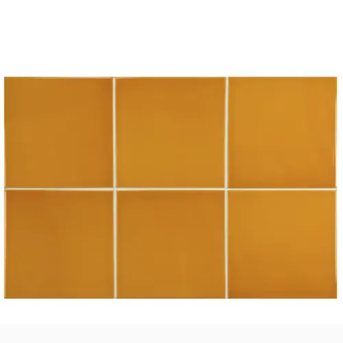 Liso okergeel glanzende wandtegel 15 x 15 cm per 0,5 m2 Fabrieksprijs