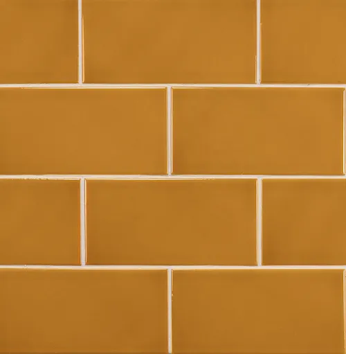 Liso okergeel glanzende wandtegel 7,5 x 15 cm per 0,5 m2 Nieuw