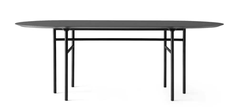 Finale Uitverkoop Audo Copenhagen Snaregade Oval eettafel-Charcoal linoleum-Zwart