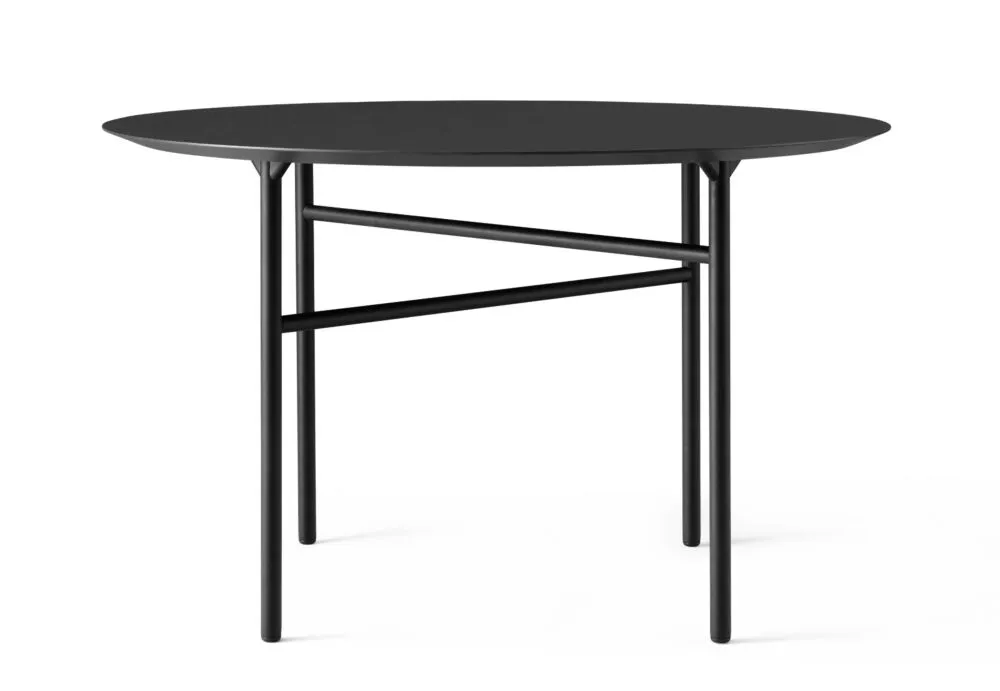 Audo Copenhagen Snaregade Round eettafel-∅ 120 cm-Charcoal linoleum-Zwart Hete Deal