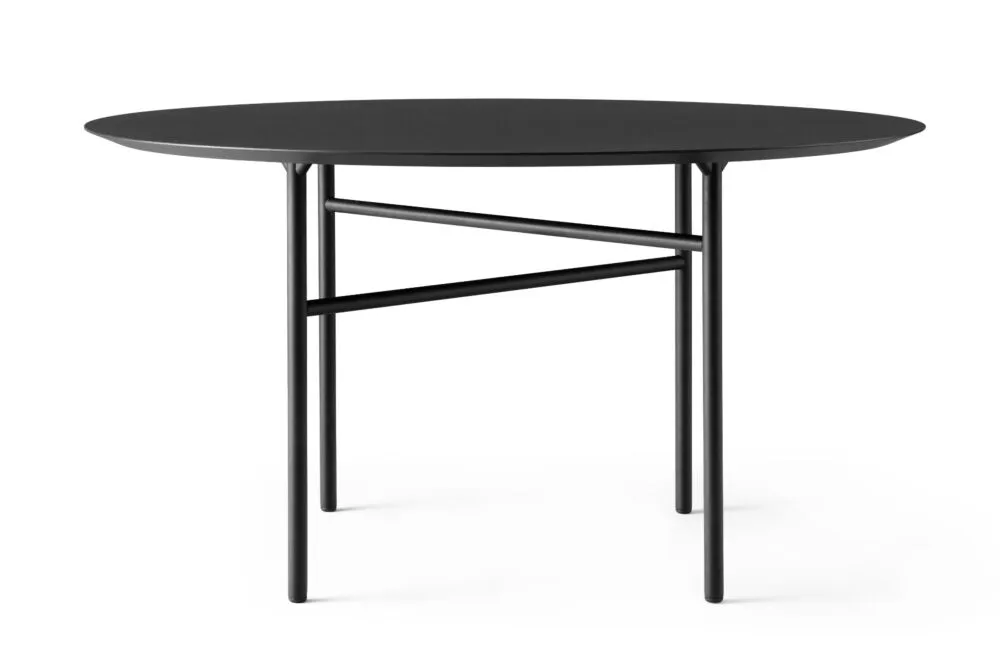 Direct Beschikbaar Audo Copenhagen Snaregade Round eettafel-∅ 138 cm-Charcoal linoleum-Zwart