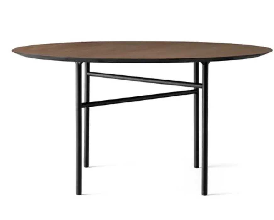 Lage Kosten Audo Copenhagen Snaregade Round eettafel-∅ 138 cm-Donker eiken-zwart