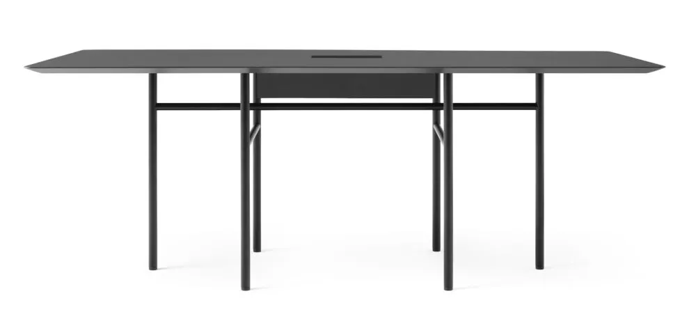 Audo Copenhagen Snaregade Conference tafel-Charcoal linoleum-Zwart Direct Verzonden
