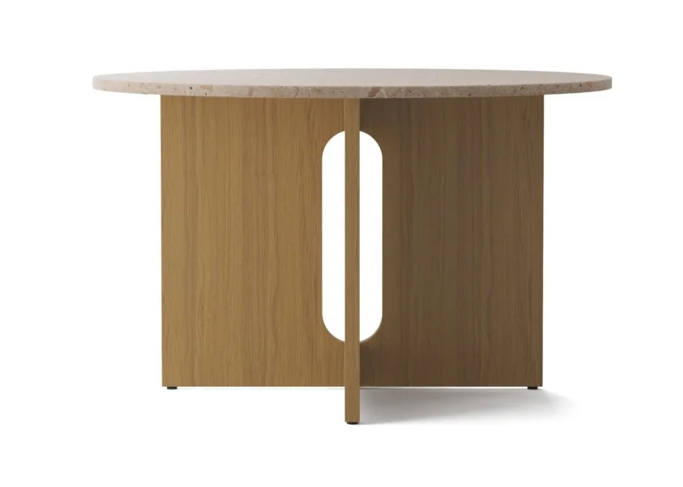 Audo Copenhagen Androgyne Round eettafel-∅ 120 cm-Eiken naturel-Kunis breccia sand Koop Vandaag