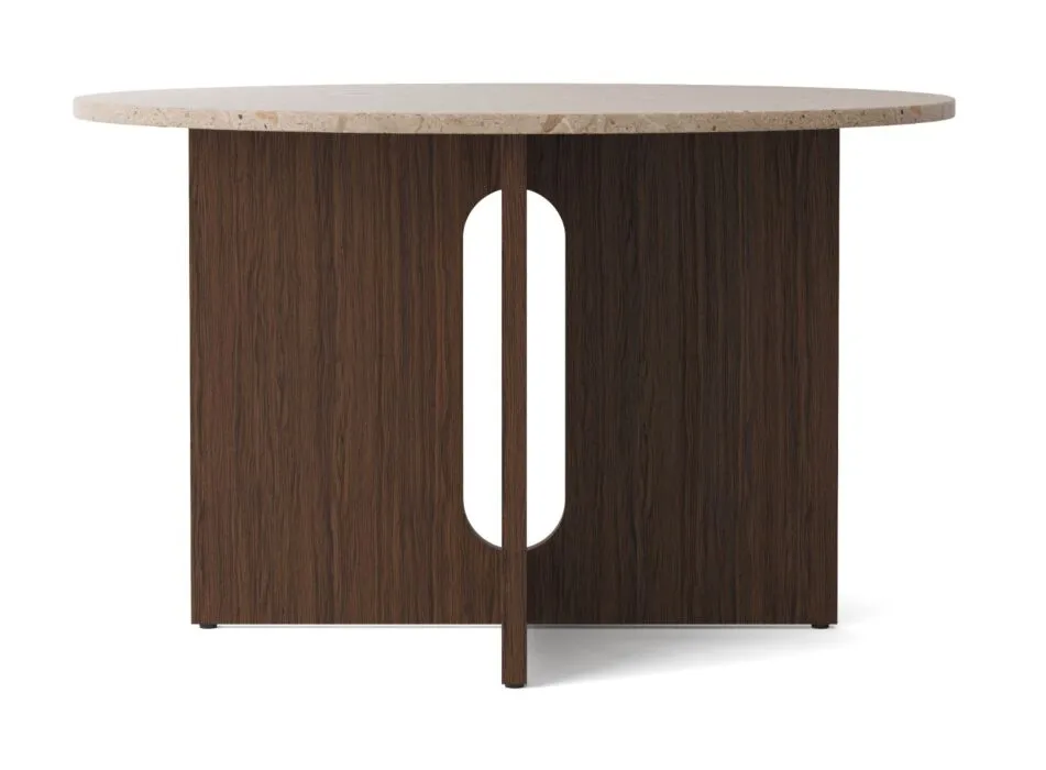 Audo Copenhagen Androgyne Round eettafel-∅ 120 cm-Donker eiken-Kunnis breccia sand Op = Op