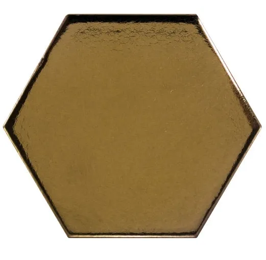 Dagaanbieding Luxor hexagon metallic gold glanzend tegeltje 10,7 x 12,4 cm per 0,5 m2