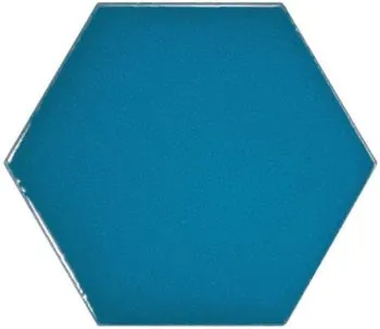 Direct Verzonden Luxor hexagon petrolblauw glanzend tegeltje 10,7 x 12,4 cm per 0,5 m2