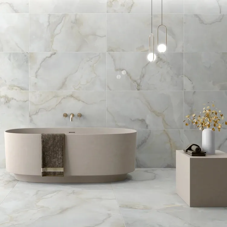 Marmerlook wand- en vloertegel Florence White lappato 60x120 cm per 1,44m2 rtt Aanbieding