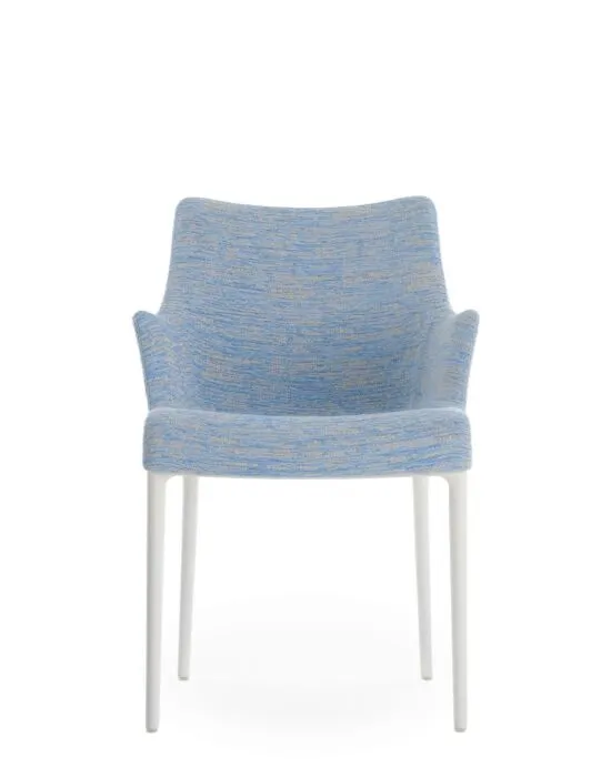 Lage Kosten Kartell Eleganza Nia eetkamerstoel-Wit-Sky Blue