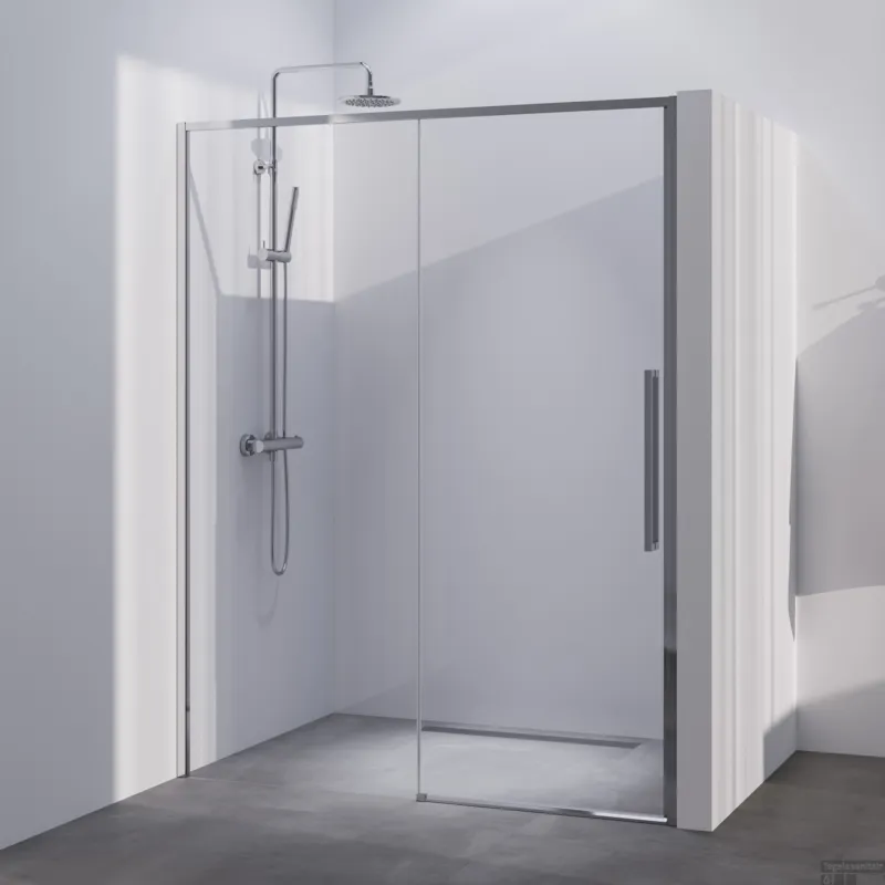 Betaalbaar BRAUER Season nisdeur model B met schuifdeur helder glas 160x200 omkeerbaar incl. glascoating Season-Chroom