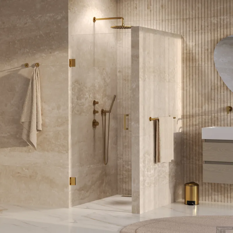 Hoge Kwaliteit BRAUER Void nisdeur helder glas 80x200 omkeerbaar incl. glascoating PVD goud geborsteld